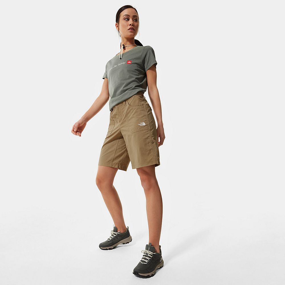 The North Face Shorts Womens Australia - The North Face Horizon Sunnyside Khaki (LXR-594267)